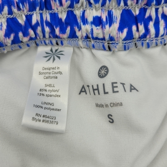 Athleta Kamala Petal Athletic Swim Short In Caspian Blue Size S - Picture 8 of 13